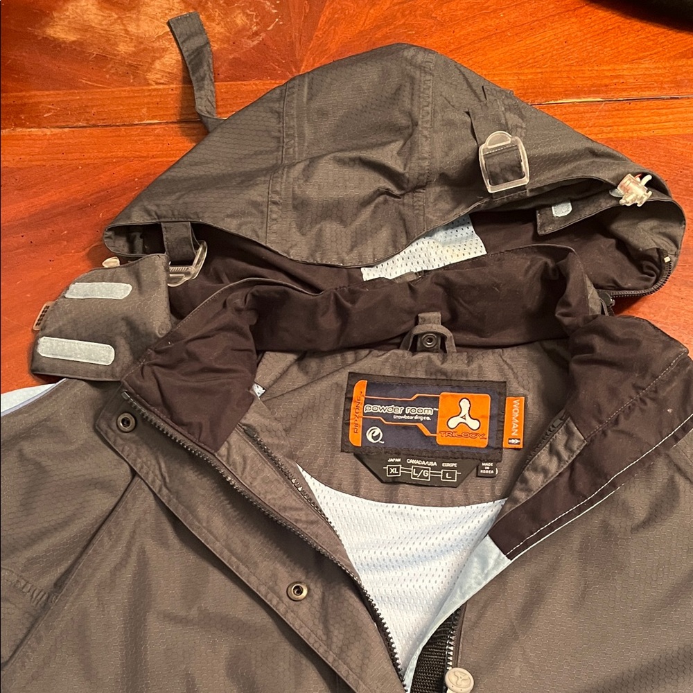 Women’s Dark Gray Raincoat with Hood